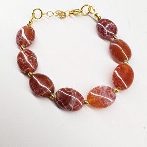 "Crimson Ember" Red Agate Bracelet